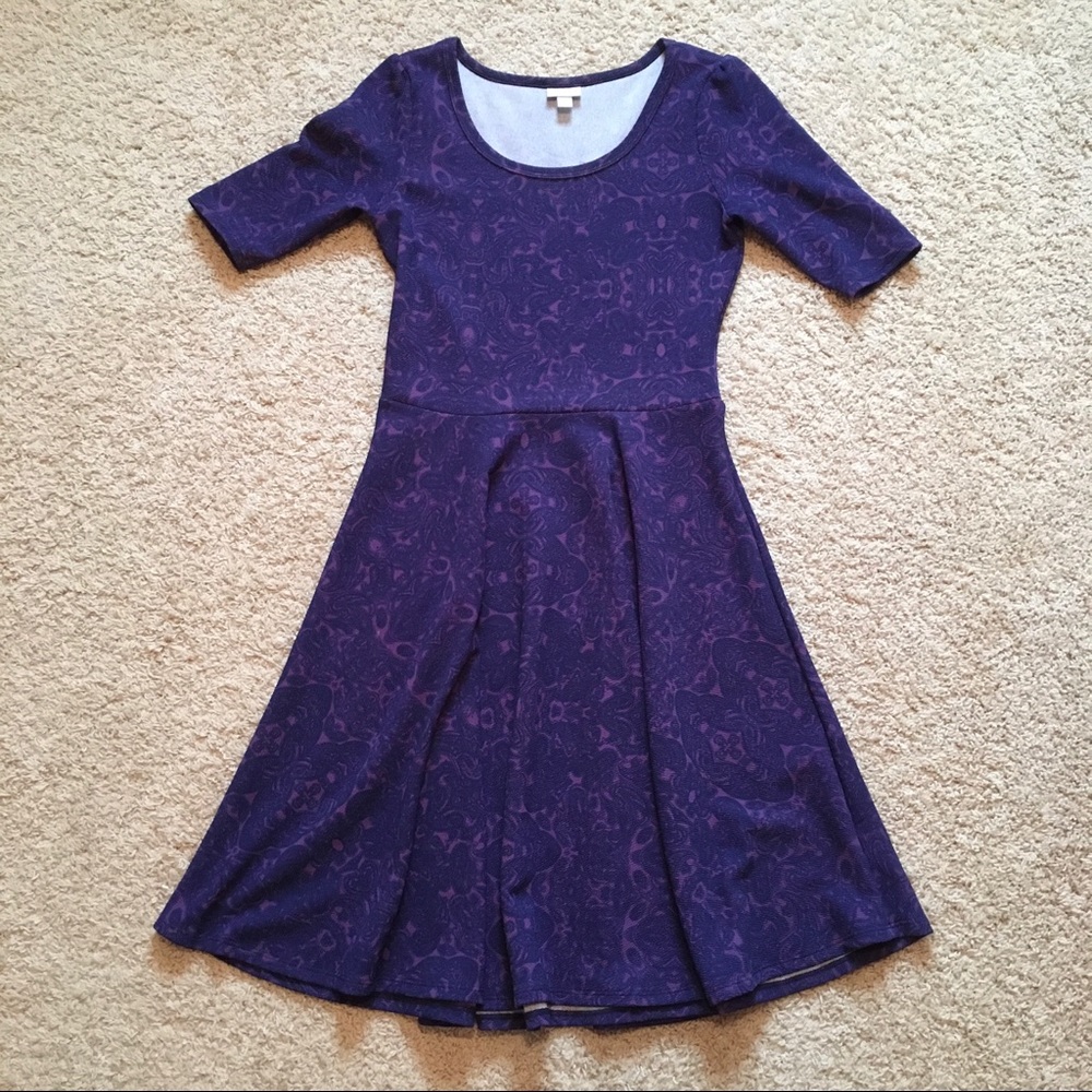 Lularoe Nicole dress - purple paisley